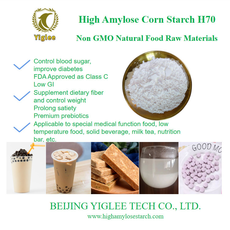 BEIJING YIGLEE TECH High Amylose Maize Starch SDS Low GI High Amylose RS2 Resistant Starch For Weight Loss